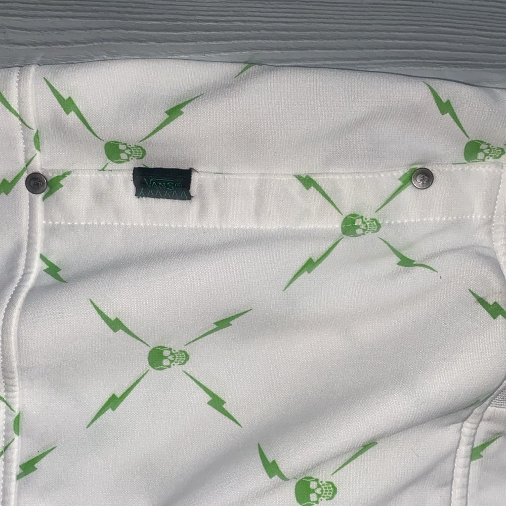 Brand new vans zip up jacket white and green never used
